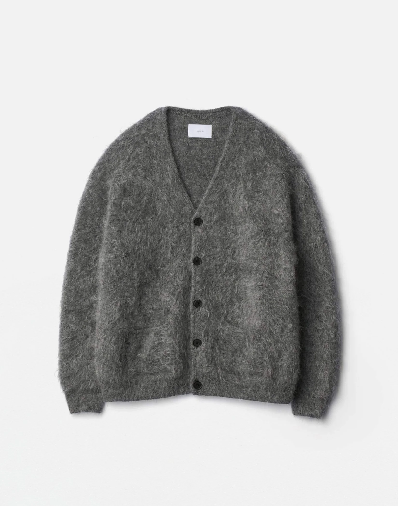 Stein - KID MOHAIR KNIT V-NECK CARDIGAN (BLACK) — EQUIPMENT